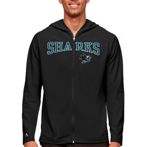 Men's Antigua Black San Jose Sharks Legacy Full-Zip Hoodie