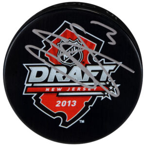 Seth Jones Chicago Blackhawks Autographed 2013 NHL Draft Logo Hockey Puck