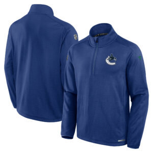 Men's Fanatics  Blue Vancouver Canucks Authentic Pro Rink Quarter-Zip Jacket