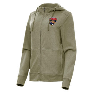 Women's Antigua Olive Florida Panthers Seeker Full-Zip Hoodie