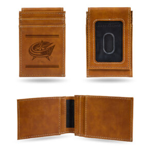 Brown Columbus Blue Jackets Front Pocket Wallet