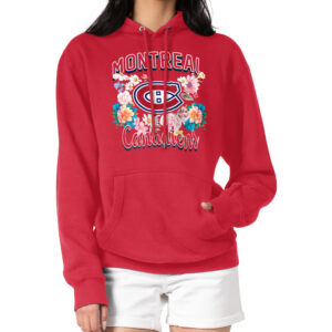 Women's G-III 4Her by Carl Banks Red Montreal Canadiens Flower Logo Pullover Hoodie