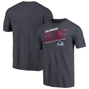 Men's Navy Colorado Avalanche Slant Strike Tri-Blend T-Shirt