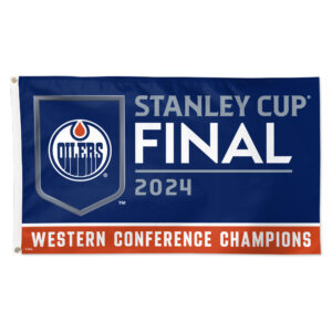 WinCraft Edmonton Oilers 2024 Western Conference Champions 3' x 5' Single-Sided Deluxe Flag