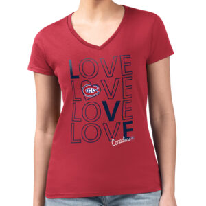 Women's G-III 4Her by Carl Banks Red Montreal Canadiens Large Love Graphic V-Neck T-Shirt