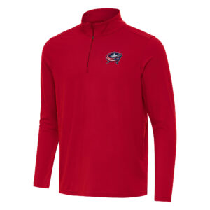 Men's Antigua Red Columbus Blue Jackets Intent Quarter-Zip Top