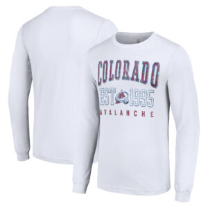 Men's Starter White Colorado Avalanche  Logo Graphic Long Sleeve T-Shirt