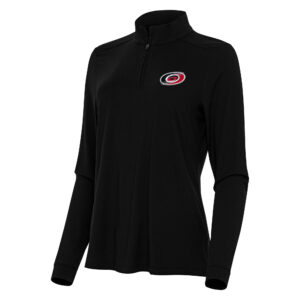 Women's Antigua Black Carolina Hurricanes Intent Quarter-Zip Top