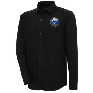 Men's Antigua  Black Buffalo Sabres Streamer Button-Up Shacket