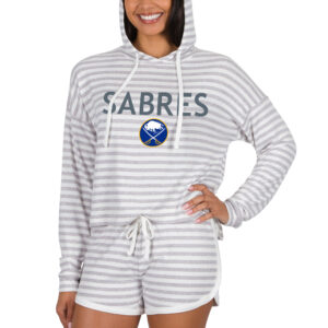 Women's Concepts Sport  Cream Buffalo Sabres Visibility Long Sleeve Hoodie T-Shirt & Shorts Set