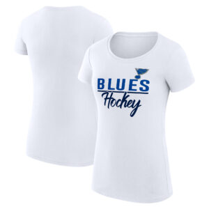 Women's G-III 4Her by Carl Banks White St. Louis Blues Team Sport Fitted T-Shirt