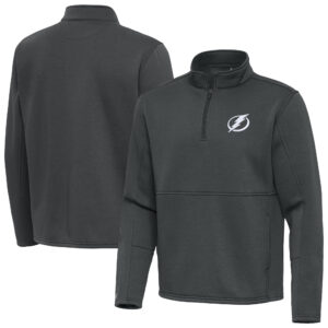 Men's Antigua Pewter Tampa Bay Lightning Twist Quarter-Zip Pullover Jacket