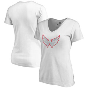 Women's White Washington Capitals Whiteout V-Neck T-Shirt