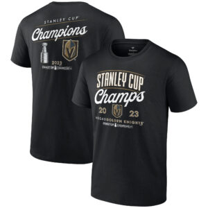 Men's Fanatics Black Vegas Golden Knights 2023 Stanley Cup Champions Logo T-Shirt