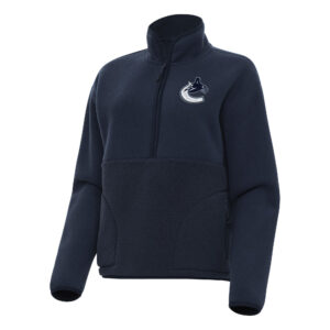 Women's Antigua Navy Vancouver Canucks Figure Half-Zip Pullover Sweatshirt