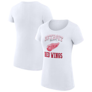 Women's G-III 4Her by Carl Banks White Detroit Red Wings Team Logo Graphic Fitted T-Shirt