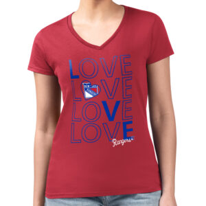 Women's G-III 4Her by Carl Banks Red New York Rangers Large Love Graphic V-Neck T-Shirt