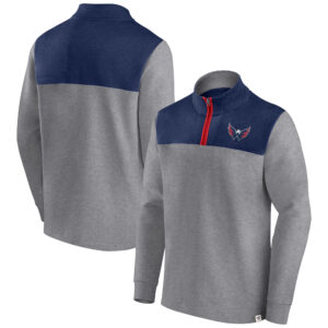 Men's Fanatics Heather Gray Washington Capitals Launch It Quarter-Zip Jacket