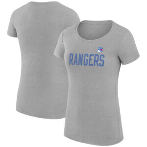 Women's G-III 4Her by Carl Banks  Heather Gray New York Rangers Dot Print Team Fitted T-Shirt