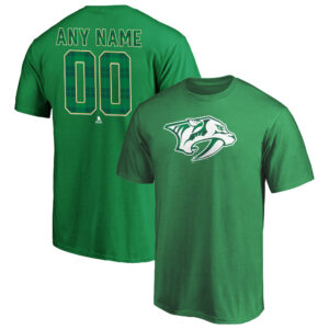 Men's Green Nashville Predators Emerald Plaid Personalized Name & Number T-Shirt