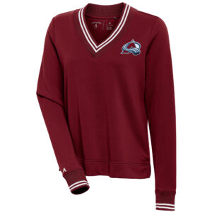 Women's Antigua  Burgundy Colorado Avalanche Parker V-Neck Pullover Top