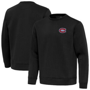 Men's Antigua Black Montreal Canadiens Relevant Lightweight Pullover Sweatshirt