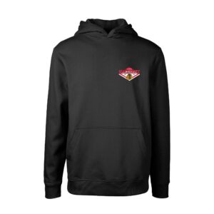 Youth Levelwear Black Chicago Blackhawks Podium Club Patch 2.0 Fleece Pullover Hoodie